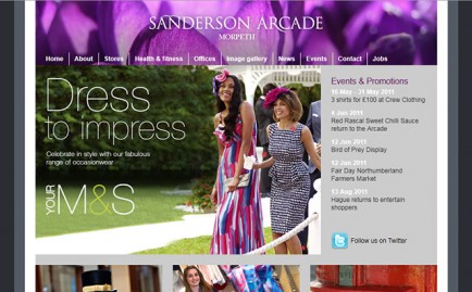 Website for Sanderson Arcade, Morpeth