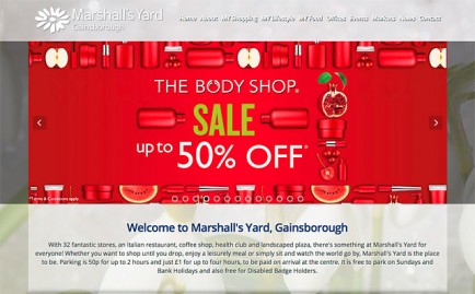 Website for Marshall's Yard, Gainsborough
